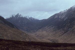 A beautiful U-shaped valley at Glen Rosa, Arran (Scotland), gouged by a glacier during the Last Ice Age.