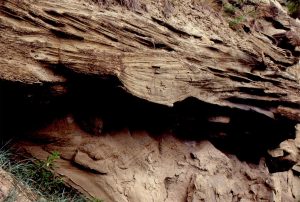 Small trough crossbeds tend to occur near the base of the paleochannel - some have pebble lags. Cretaceous Dunvegan Formation, northern Alberta.