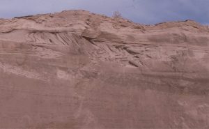 Kink folds in semi-consolidated outwash sand, formed during ice-contact, Kanata, Ottawa