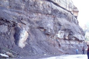 Channel margin slump block, delta plain, near Rush, Kentucky