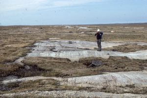 Large, laterally extensive stromatolite domes more than 8m thick, but having synoptic relief of only a few centimetres. There were very few interruptions in growth; they probably accumulated on a subtidal shelf-platform lacking strong bottom currents. Kasegalik Fm.