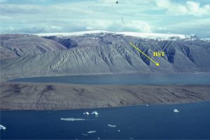 Sequence 3: Strongly aggradational HST, shelf parasequences, South Bay, Ellesmere Island.