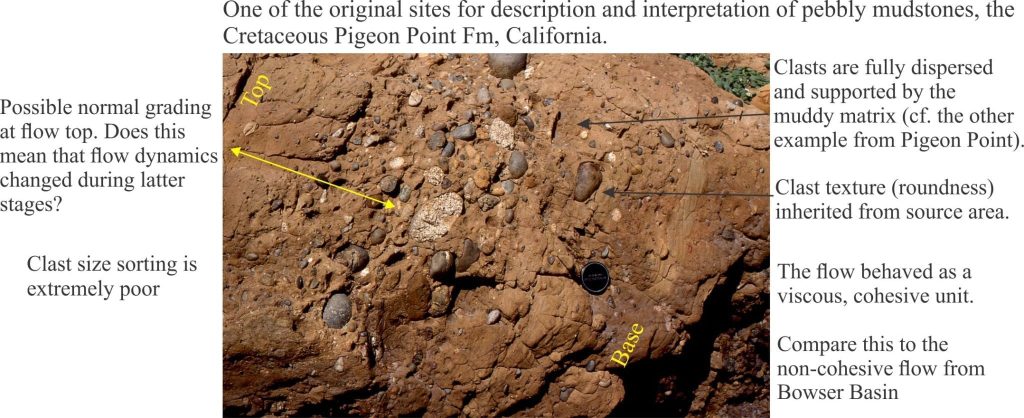 Pebbly mudstone, Cretaceous Pigeon Pt. Fm.